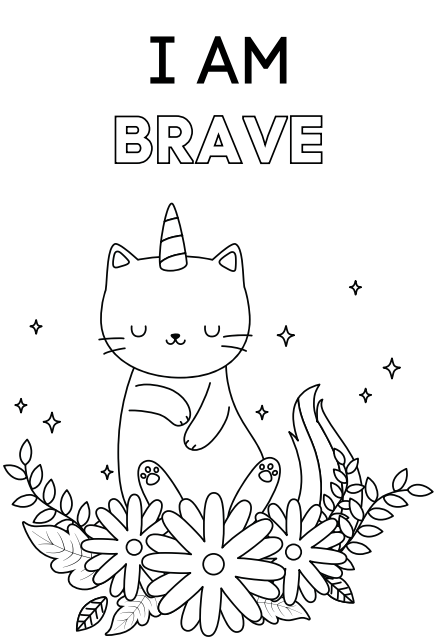 i am brave - positive affirmation coloring book