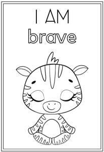 i am brave positive affirmation coloring page