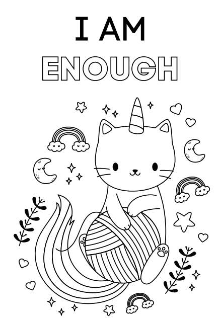 i am enough- positive affirmation coloring book