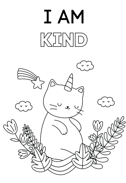 i am kind - positive affirmation coloring book