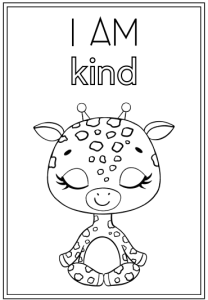 i am kind positive affirmation coloring page