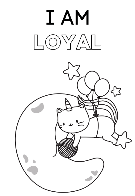 i am loyal - positive affirmation coloring book