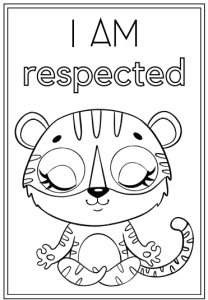 i am respected positive affirmation coloring page