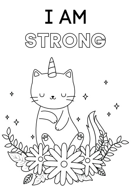 i am strong - positive affirmation coloring book