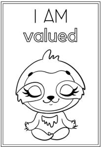 i am valued positive affirmation coloring page