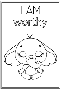 i am worthy positive affirmation coloring page